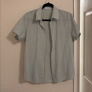 Oak + Fort Light Green Short Sleeve Button-Up Shirt